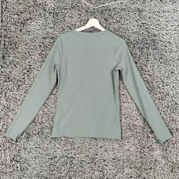 Athleta Green V-Neck ribbed top - Picture 2 of 9